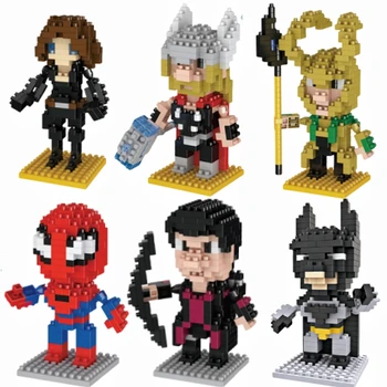 Строительные блоки супергероев, фигурки аниме, Человек-паук, высококачественный кирпич, собранные из мелких частиц Детские игрушки, подарок на день рождения