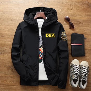 Куртки-ветровки, Мужская куртка с капюшоном, Спортивная одежда, куртка-бомбер, Модные легкие повседневные куртки полиции DEA, Пальто и пиджаки