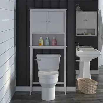 шкаф для хранения в туалете, серый органайзер для ванной комнаты и полки шкафа для хранения, аптечка с зеркалом, Стол для организации