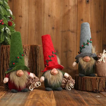 Рождественское украшение, праздничное украшение, легко подвешиваемая кукла в вязаной шапочке, очаровательная Рождественская атмосфера, подвесные украшения, мягкие
