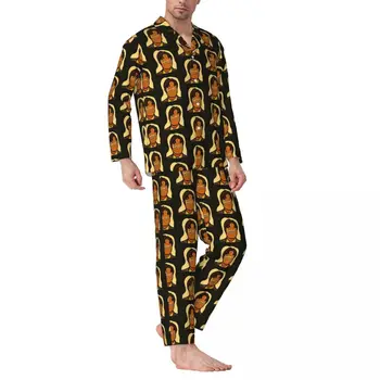Пижамный комплект Дуайта Шрута, Ложная Офисная одежда для сотрудника, мужская пижама с длинным рукавом, Винтажная Домашняя пижама из 2 предметов большого размера