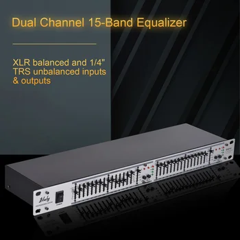 Btuty EQ-215, двухканальный 15-полосный эквалайзер, 1U, 2-канальный стереографический эквалайзер 110-240 В