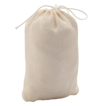 Хлопчатобумажные мешочки с завязками, 100 штук, муслиновые пакетики, пакетики для заварки чая (4 х 3 дюйма)
