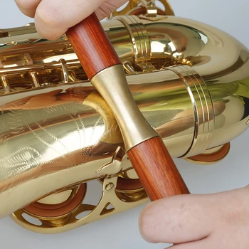 Прижимной ролик с деревянной ручкой для саксофона, Аксессуары для духовых инструментов из латуни, Инструменты для ремонта трубы, тромбона, саксофона из листового металла