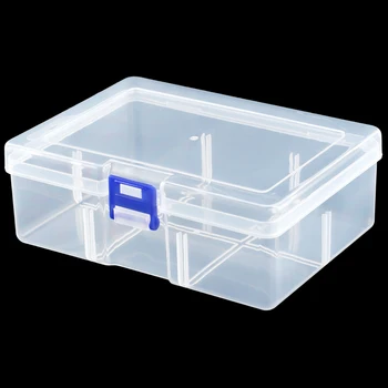 Вместительный Прозрачный пластиковый ящик для хранения косметики, бытовой держатель, контейнер для мелких аксессуаров / ногтей / макияжа