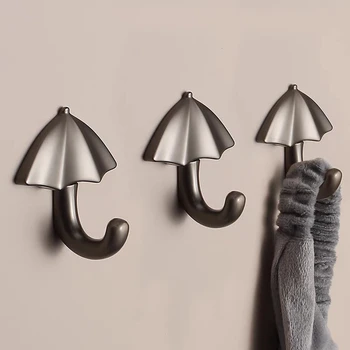 MFYS Вешалка для одежды в форме зонта Настенный крючок для пальто Черный Декоративный Держатель для ключей Вешалка для шляпы шарфа Сумки Вешалка для ванной комнаты