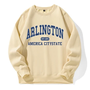 Arlington Est.1875, Американский город, штат, толстовка, мужская флисовая удобная уличная спортивная одежда с капюшоном, базовые универсальные толстовки